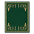 Elegant Emerald Botanical Border Rug