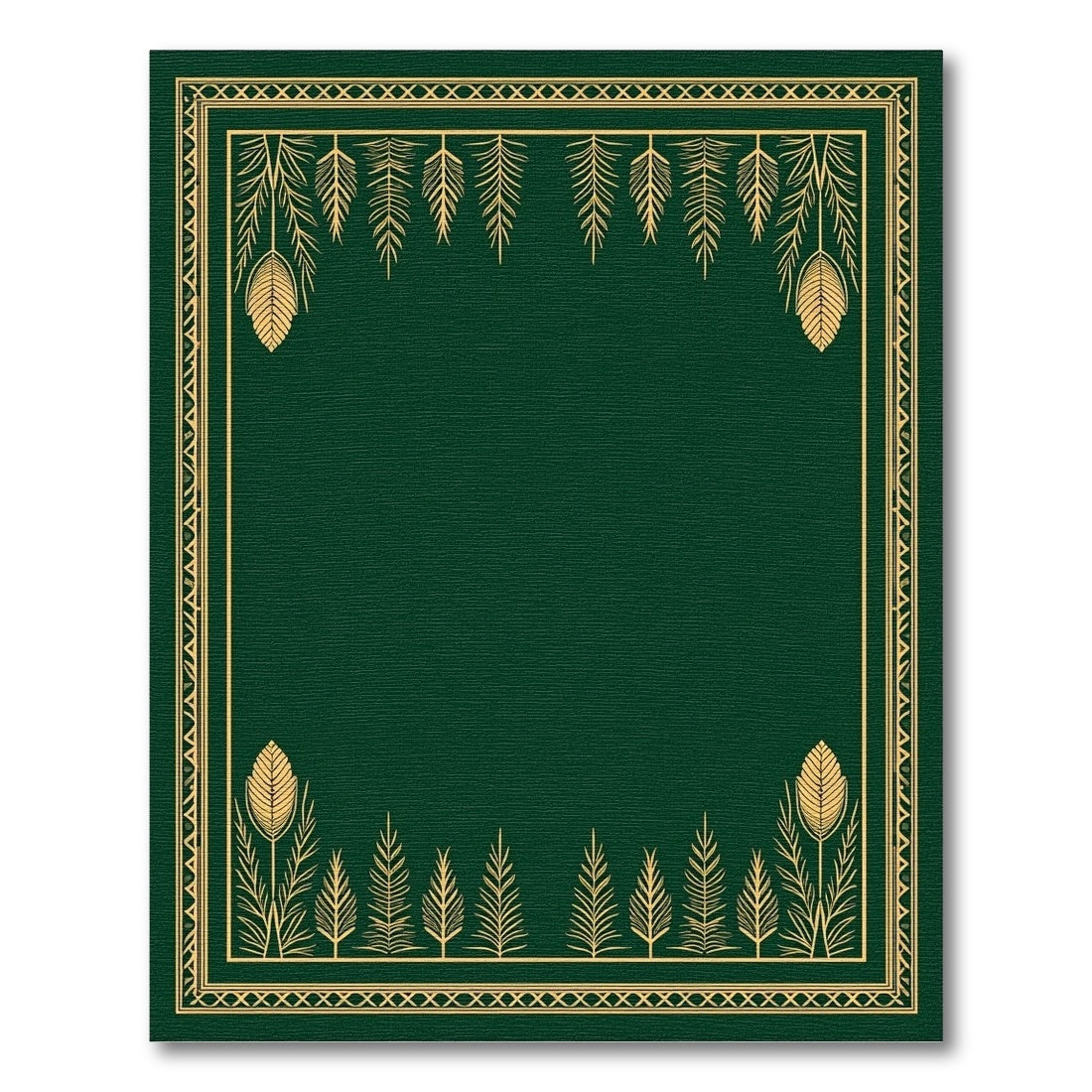 Elegant Emerald Botanical Border Rug