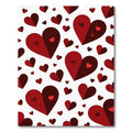 Crimson Layered Hearts Valentine Illustration Rug