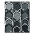 Monochromatic Arabesque Archway Pattern Rug