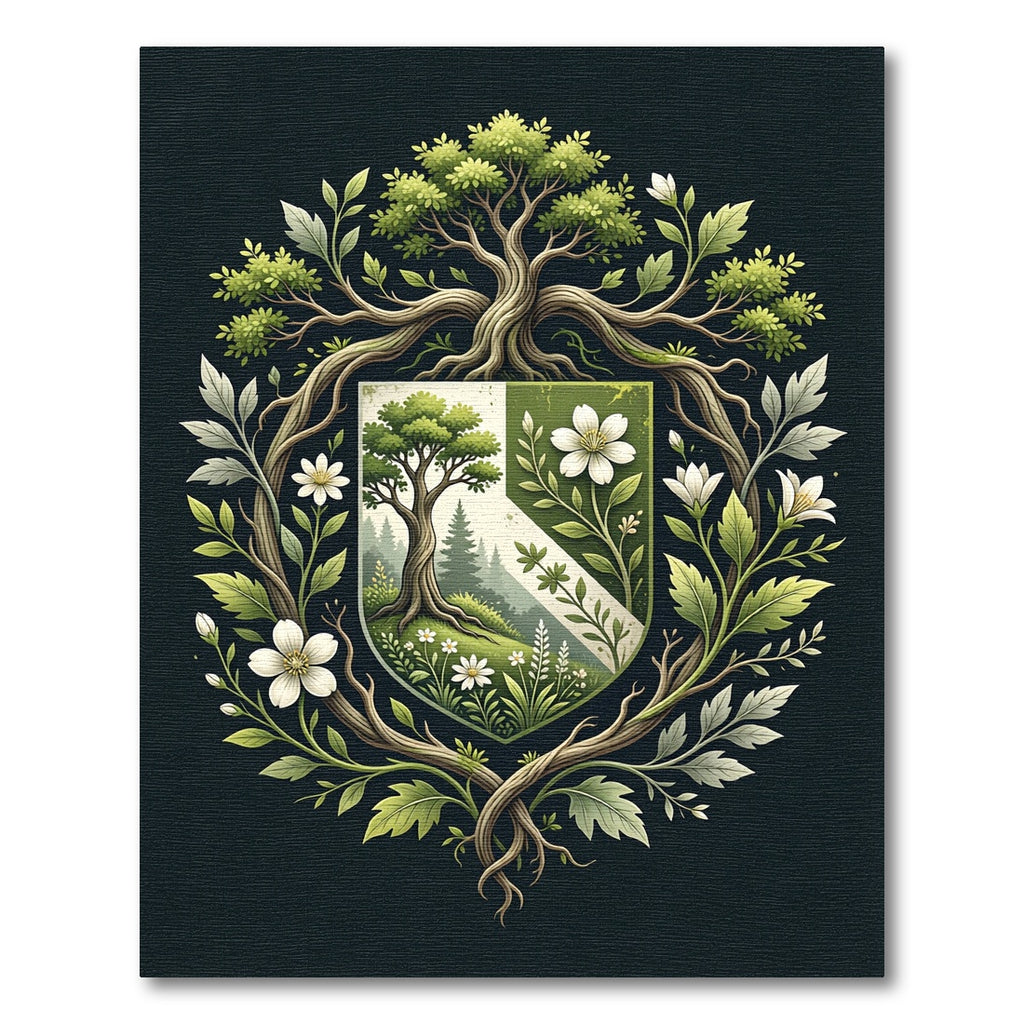 Enchanted Forest Heraldic Shield Rug