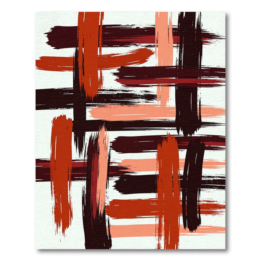 Bold Red Orange Brush Stroke Rug