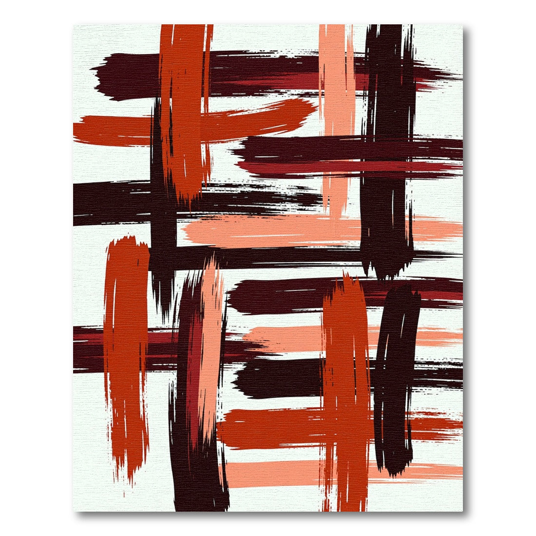 Bold Red Orange Brush Stroke Rug