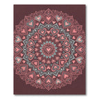 Blush Pink Heart Mandala Round Rug