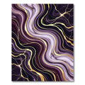 Elegant Purple Golden Marble Swirl Rug