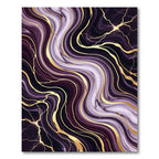 Elegant Purple Golden Marble Swirl Rug