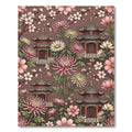 Chinoiserie Pagoda and Blossom Floral Tapestry Rug