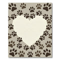 Heart Shaped Paw Print Neutral Rug