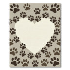 Heart Shaped Paw Print Neutral Rug