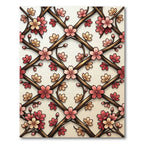 Pink Cherry Blossom Lattice Art Rug