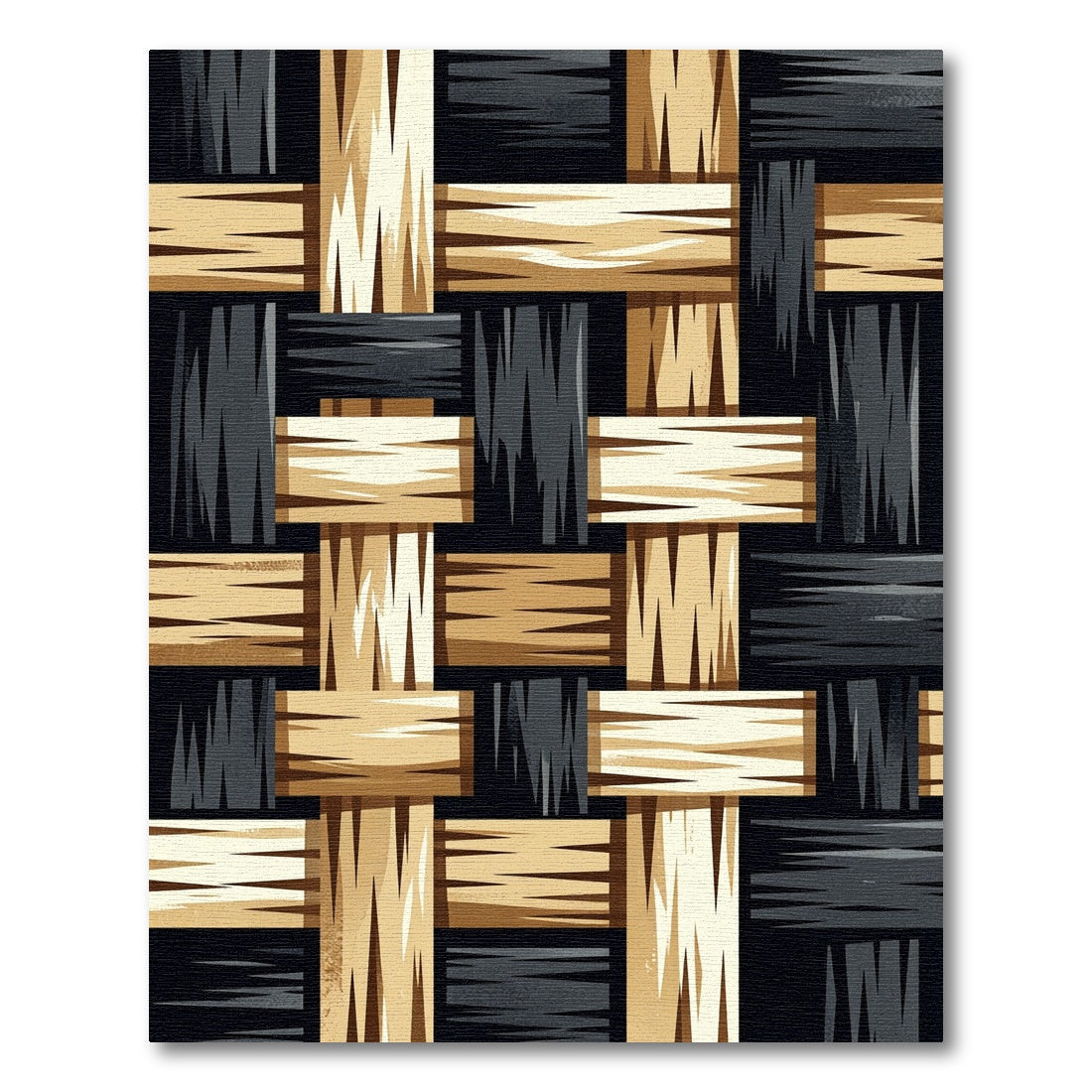 Braided Wood Grain Texture Rug