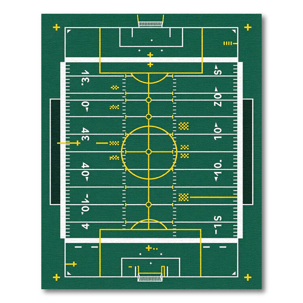 Green Athletic Field Grid Graphic Rug