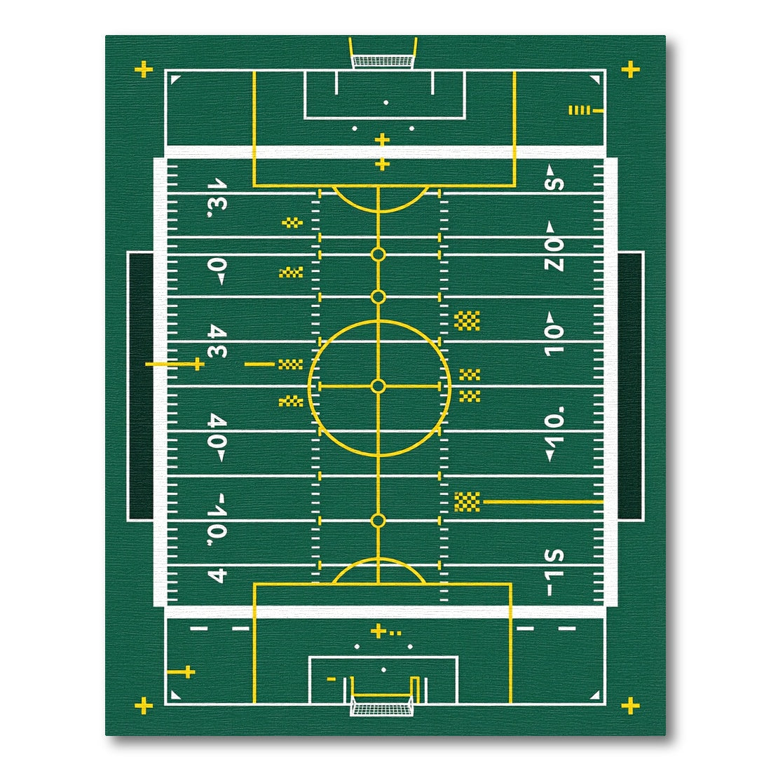 Green Athletic Field Grid Graphic Rug