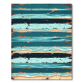 Coastal Aqua Indigo Striped Beach Rug