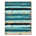 Coastal Aqua Indigo Striped Beach Rug