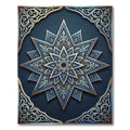 Midnight Blue Celestial Star Medallion Rug