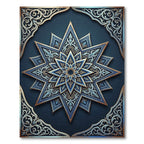 Midnight Blue Celestial Star Medallion Rug