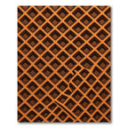 Golden Waffle Grid Abstract Geometric Rug