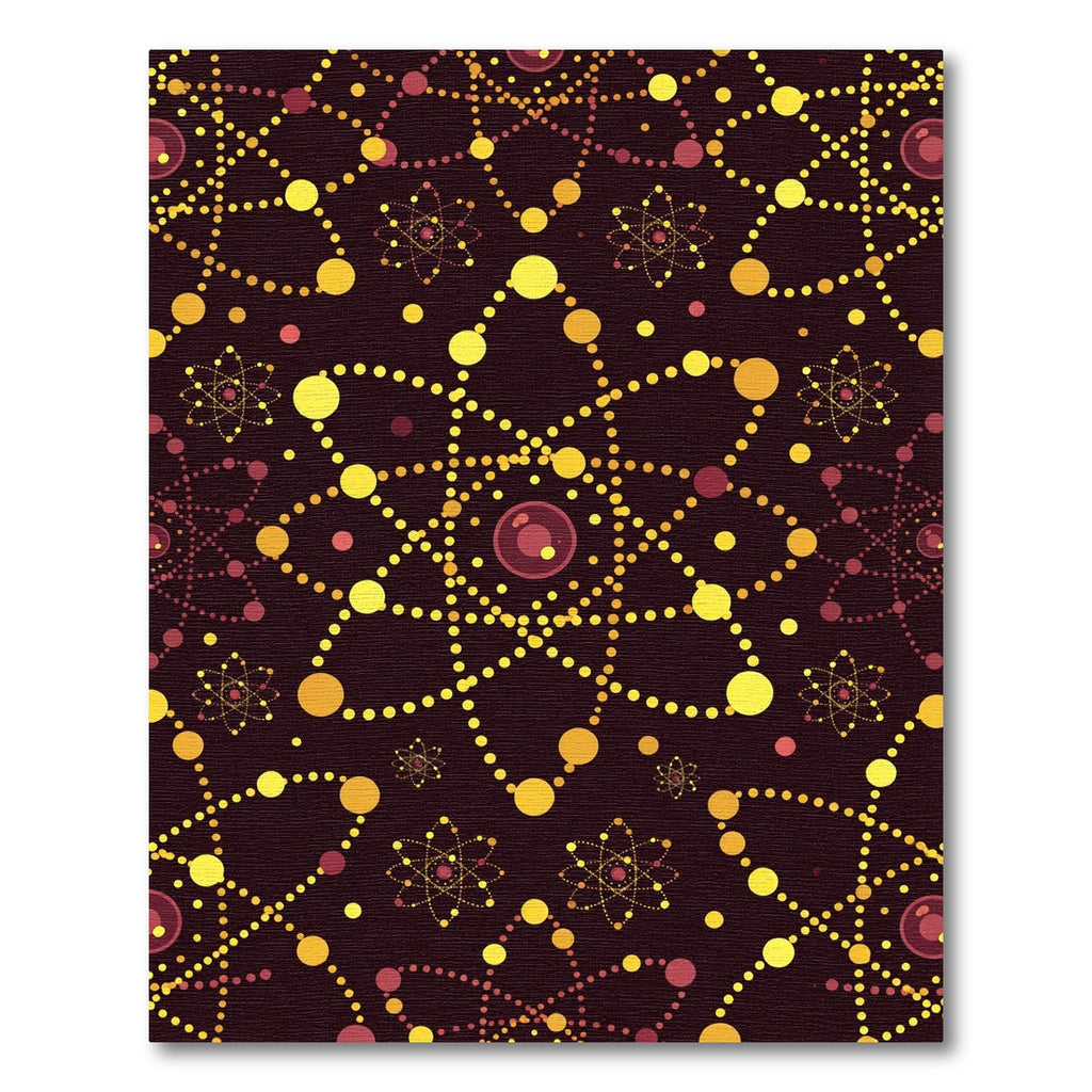 Crimson Yellow Atom Network Rug
