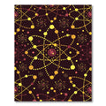 Crimson Yellow Atom Network Rug