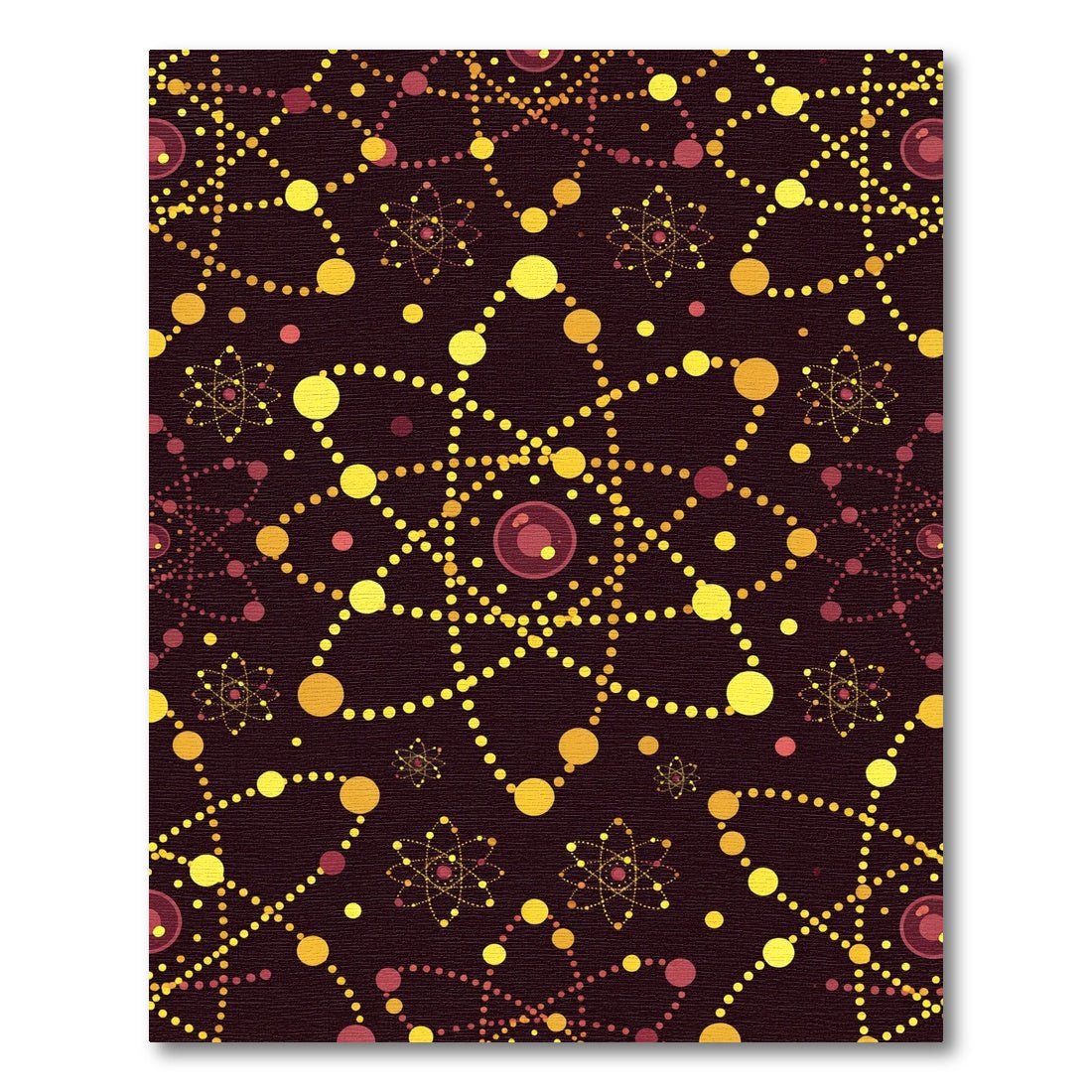 Crimson Yellow Atom Network Rug