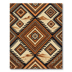 Bold Burnt Orange Geometric Desert Diamond Rug