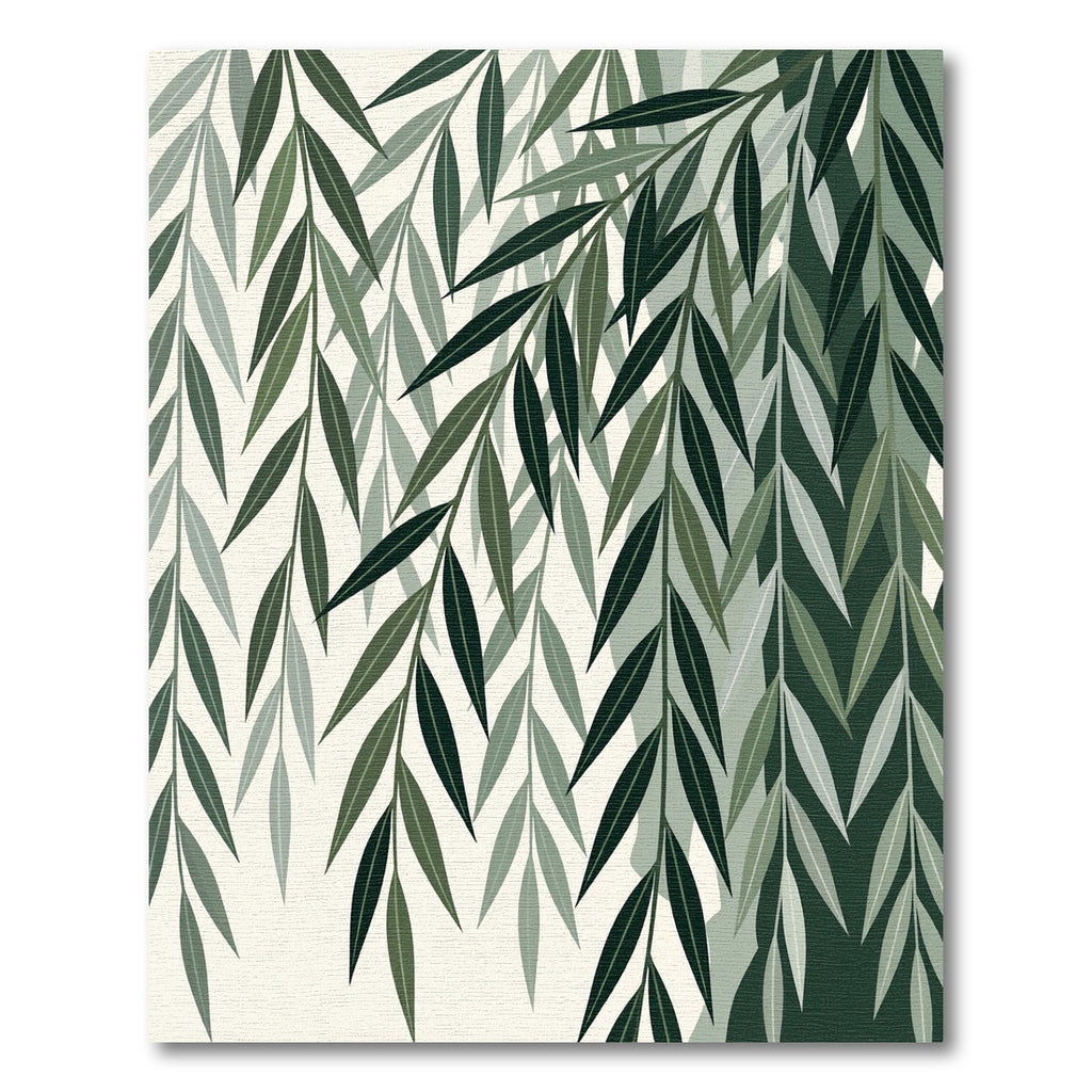 Lush Green Willow Branch Botanical Rug