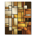 Metallic Gold Geometric Abstract Blocked Texture Rug