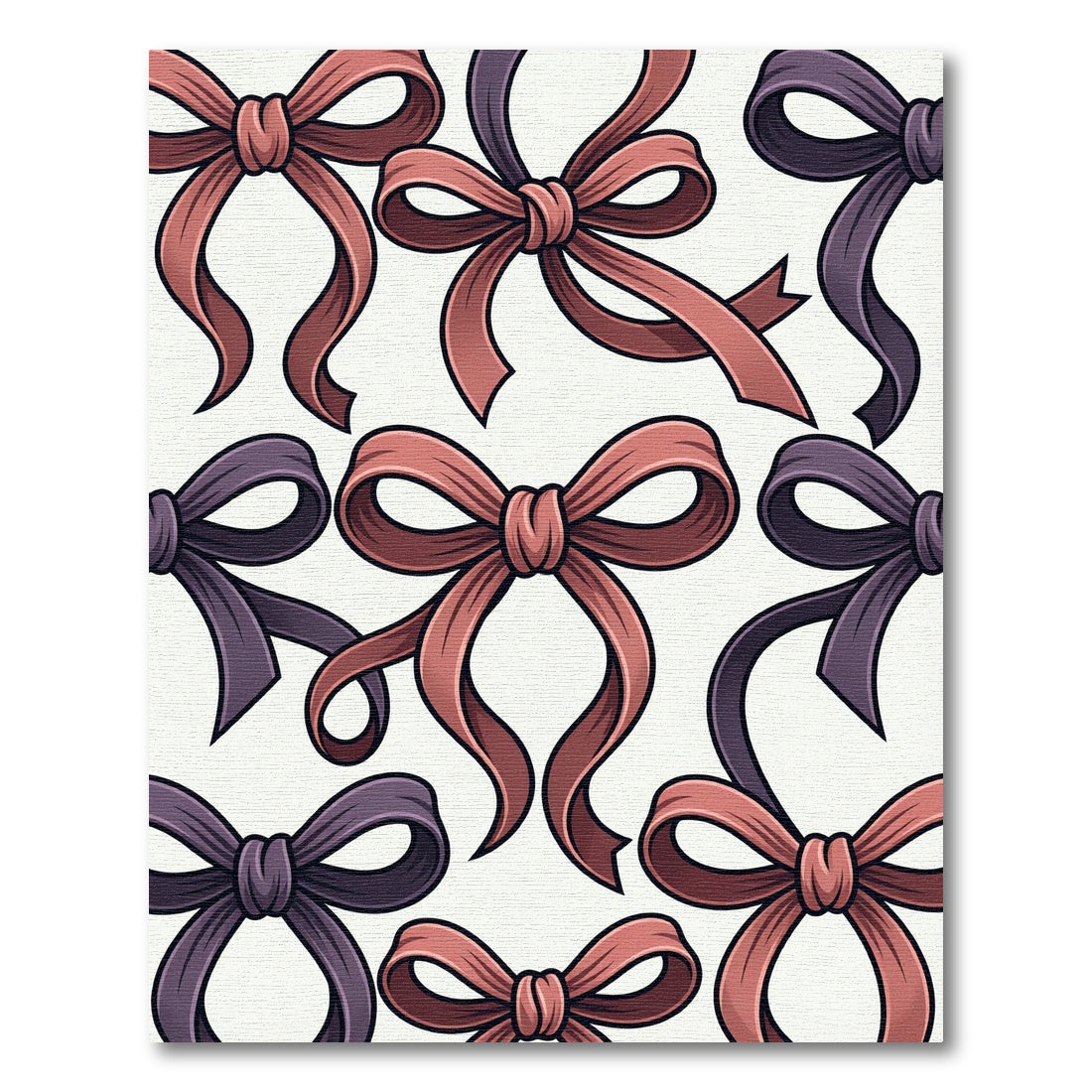 Charming Blush and Plum Bow Ribbon Rug