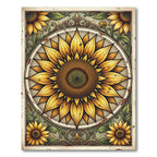 Golden Sunflower Botanical Victorian Art Rug
