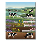 Pastoral Farmhouse Black and White Cows Rug