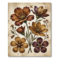 Vintage Sepia Floral Botanical Bouquet Rug