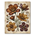 Vintage Sepia Floral Botanical Bouquet Rug