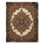 Terracotta Floral Medallion Intricate Frame Rug