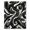 Abstract Monochromatic Ink Brush Swirls Rug