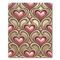 Retro Pink Heart Swirls Rug