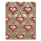 Retro Pink Heart Swirls Rug