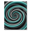 Modern Teal and Gray Hypnotic Swirl Rug
