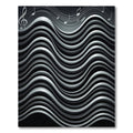 Silver Black Wave Musical Notes Rug