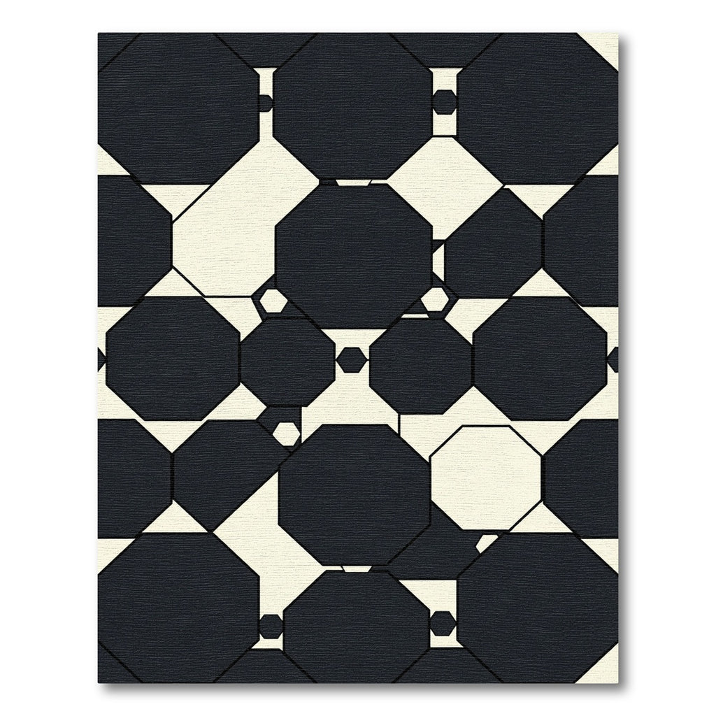 Monochrome Geometric Octagon Mosaic Rug