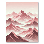 Minimalist Dusty Rose Mountain Landscape Rug