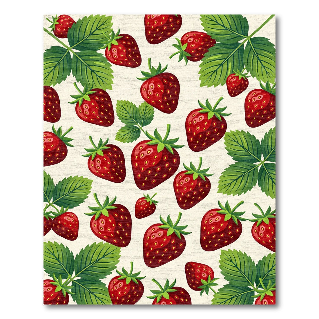 Fresh Strawberry Botanical Field Rug