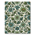 Elegant Sage and Teal Floral Vine Rug