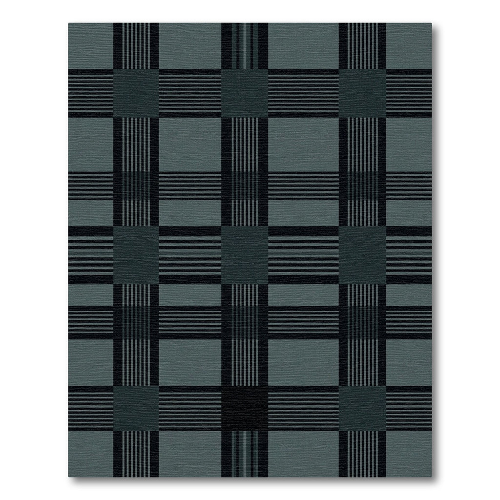 Dark Teal Plaid Stripe Composition Rug