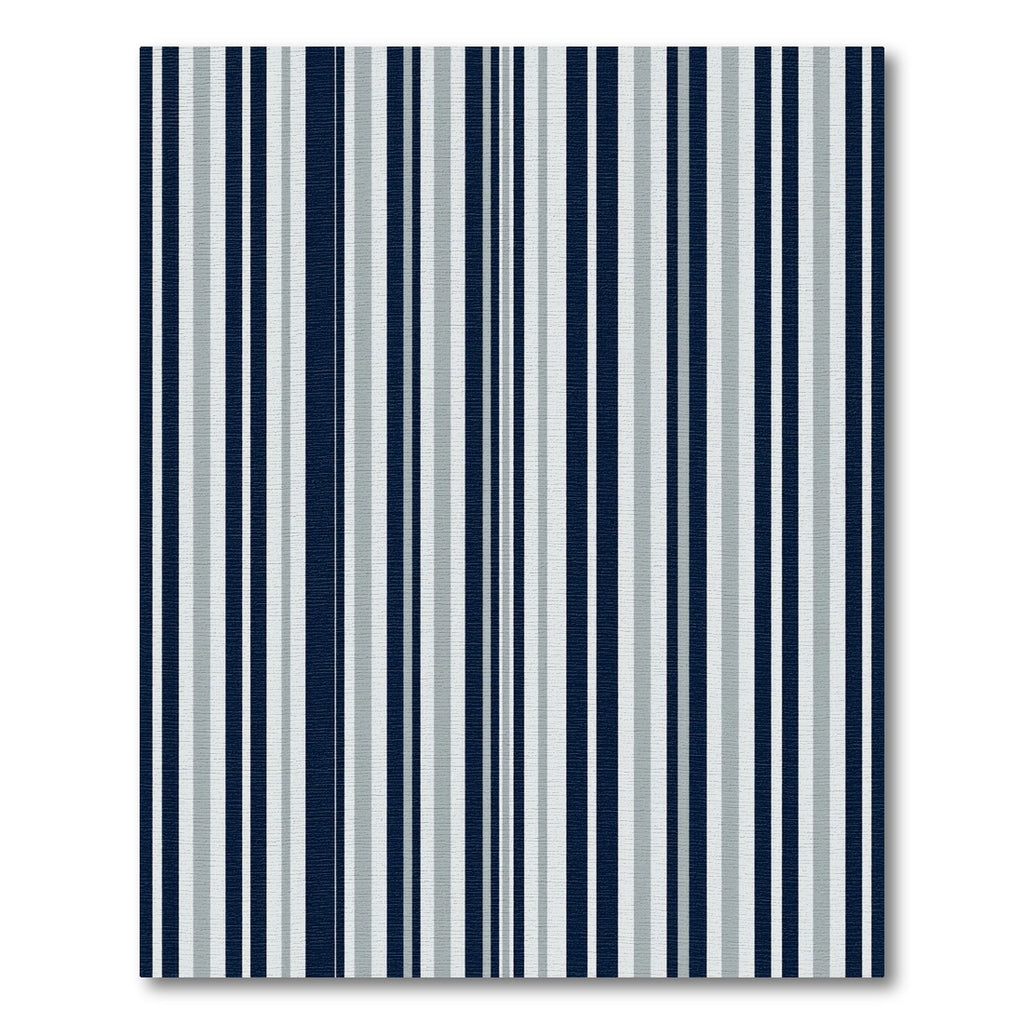 Minimalist Navy and Slate Striped Rectangle Rug