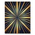 Golden Radiant Burst Abstract Rays Rug