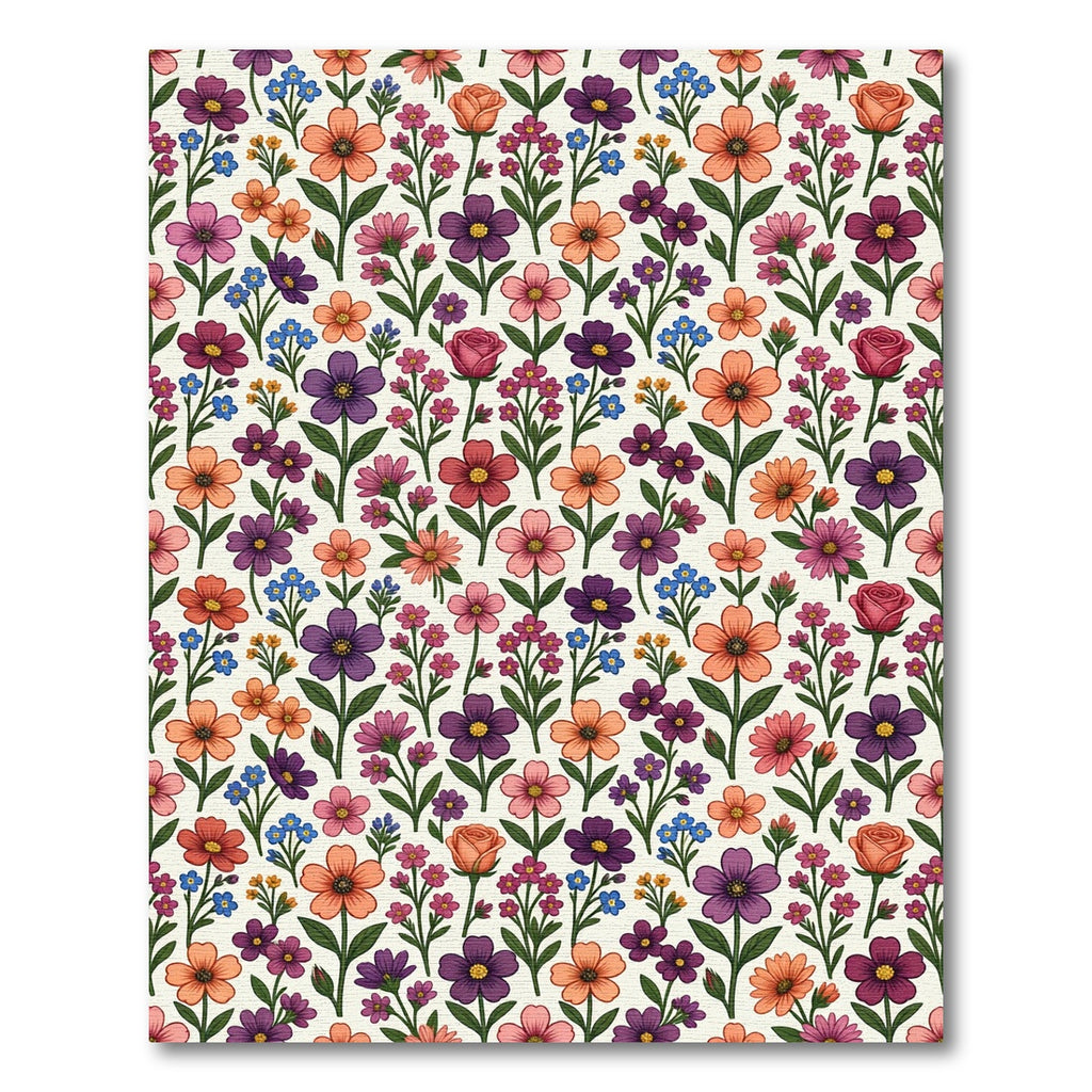 Vibrant Floral Garden Composition Rug