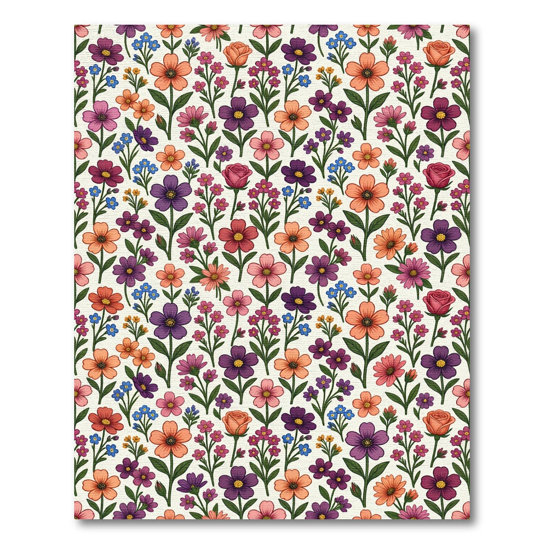 Vibrant Floral Garden Composition Rug