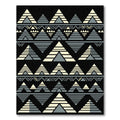 Monochromatic Gray Geometric Aztec Triangle Rug