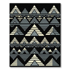 Monochromatic Gray Geometric Aztec Triangle Rug